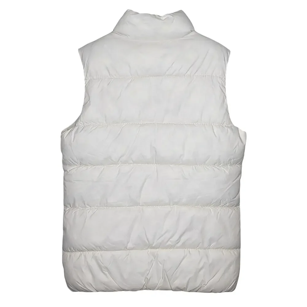 Old Navy Frost Free Puffer Vest Girls Large Cream Full Zip Classic Preppy Cozy